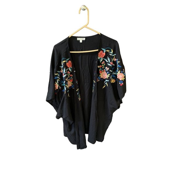 Nine Britton Womens Size XL Oversize Embroidered Jacket Open Front Cardigan Shor - Picture 4 of 13